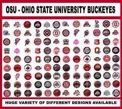 100 Precut COLLEGE OHIO STATE UNIVERSITY BOTTLE CAP CHARM TRAY IMAGES 1 inch