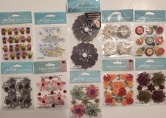 Lot Of 10 JOLEE’S BOUTIQUE Dimensional Scrapbooking Stickers FLOWERS FLORAL