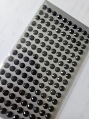 CraftbuddyUS 160pcs x 6mm BLACK Self Adhesive Rhinestone Gems, DIY Craft