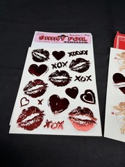 Vintage Eureka Shiny Foil Valentines Day Stickers Lips Hearts Cupids