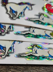 Vintage LOVE UNICORNS Prism Vending Machine Sticker Sheet 80s 90s Rainbow