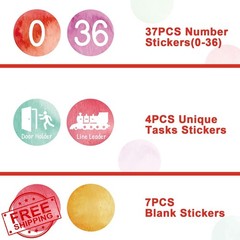 ZOIIWA Watercolor Numbers Stickers