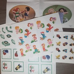 Vintage 1984 Cabbage Patch Kids Gummed Stickers Near/Incomplete Sheets Current
