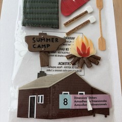 Jolee’s Camping Summer Camp Cabin Sleeping Bag Fire Scrapbooking Stickers