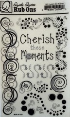 LESLIE’S DOT Rub-On Transfers (4.5”x7”)Moments•Cherish •Swirls•Laugh•Card Making