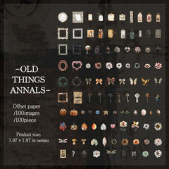 100 Pcs Vintage Ephemera Paper Stickers for Scrapbooking | Pre-Cut Frames, Tags,