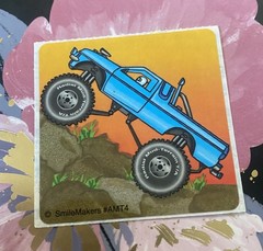 Vintage SmileMakers Blue Dirt Truck Sticker Mod 2.5” Inches