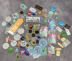 Huge lot CHIPBOARD And EPOXY TAGS Scrapbooking Embellishments Paper Art Stamping