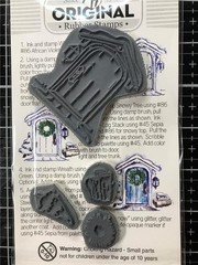 New Art Impressions Rubber Stamp MINI watercolor set 4 WOODEN DOOR free USA ship