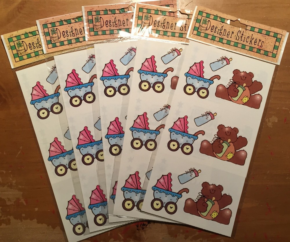 25 Small Sheets PROVO Craft Baby Teddy Bear Scrapbook Stickers 5 NEW packs