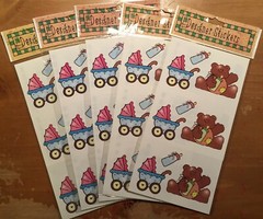 25 Small Sheets PROVO Craft Baby Teddy Bear Scrapbook Stickers 5 NEW packs