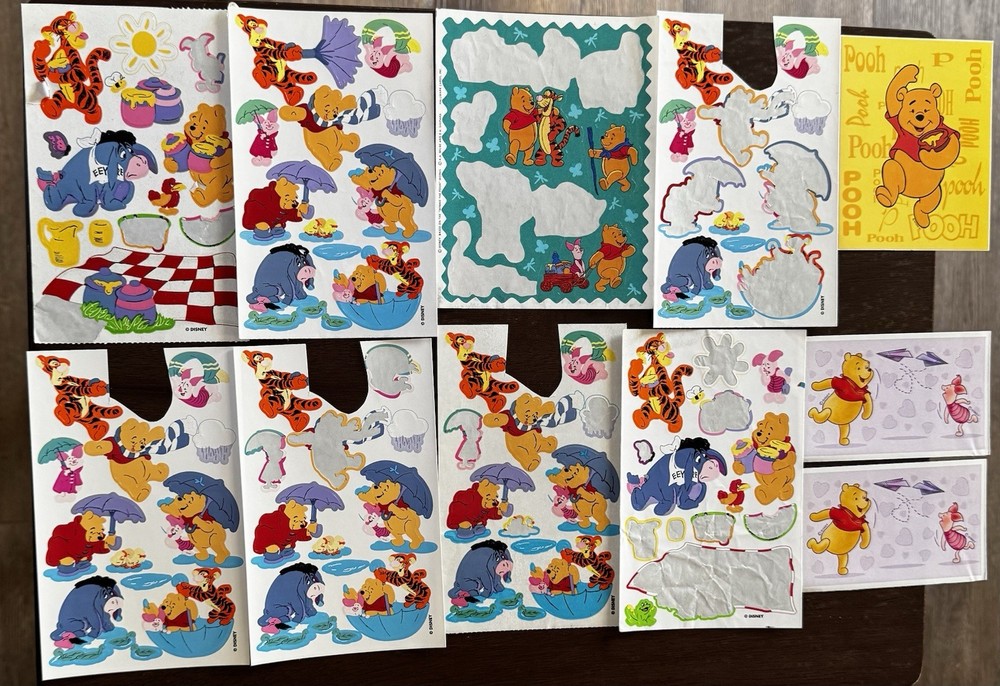 Vintage Winnie The Pooh Sticker Lot Sandylion Disney Tigger Eeyore Piglet 90s