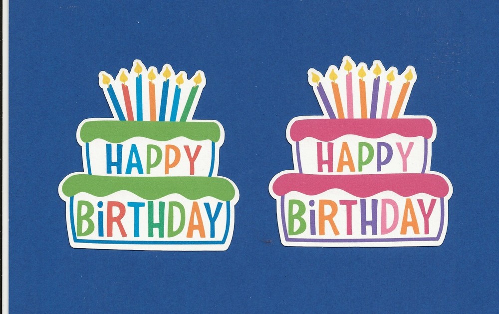 Birthday Die Cuts, Happy Birthday Cake Die Cuts, 12 pcs. Printed – Birthday Cake
