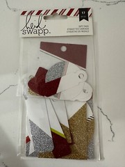 Heidi Swapp Glitter Gift Tags ~ Red/Silver/Gold 17 All Different Shapes/Sizes