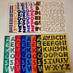 Lot of 48 Sheets of Self-adhesive Alpha Letters for Scrapbooking & Crafts