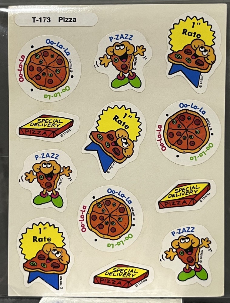 Rare Vintage Food Smell Stickers Scratch N And Sniff Teacher Pizazz Pizza Slices