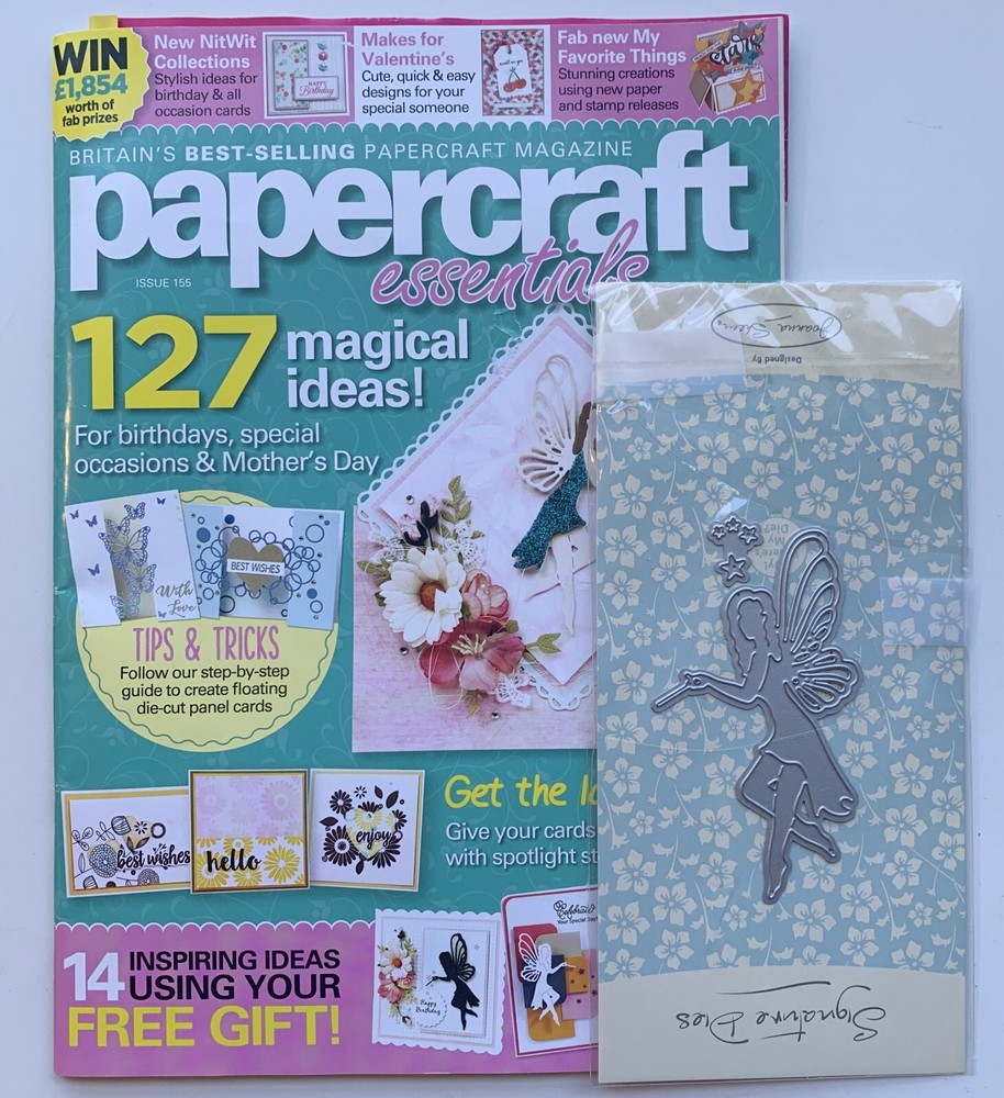 Never Used 2-Pc Fairie Metal Die Set & Papercraft Cardmaking Magazine Issue 155