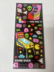 Pipsticks 8-Bit Entertainment Retro Arcade Video Game Sticker Sheet Gamer Pixel