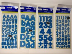 NEW~ SANDYLION Letters & Number Stickers ~ LARGE LOT Blue 12 Packs, 144 Sheets