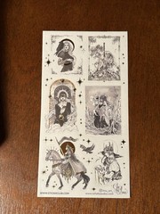 Stickii Vintage Queen Horse Crow Sticker Sheet Celia Beauduc Linu Art