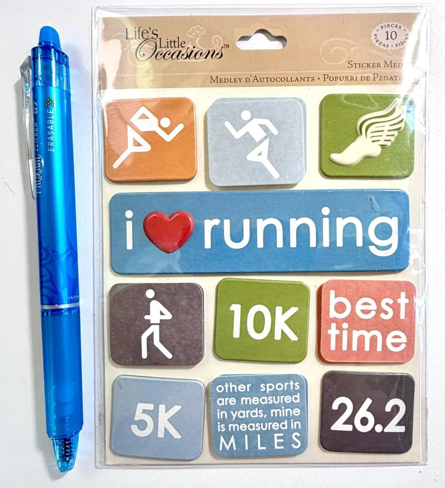 Running 10k 26.2 Stickers Scrapbooking Card Craft K & Company
