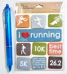 Running 10k 26.2 Stickers Scrapbooking Card Craft K & Company