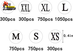 4200 Pcs Clothing Size round Stickers, 1/2” Labels Sticker White Adhesive Appare