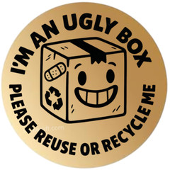 Ugly Box Reuse or Recycle Stickers | Eco-Friendly Shipping Packaging Label