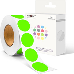 1 Inch round Color Code Dot Stickers,Fluorescent Green Inventory Dots Label,Adhe
