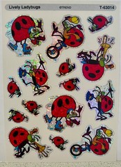 🐞Vintage 90s Trend LIVELY LADYBUG STICKERS Sparkle Shiny Foil music bike skates