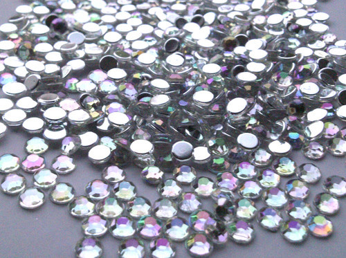 CraftbuddyUS 1000pcs 5mm AB Clear Flat Back Diamante Crystal Rhinestone Gems