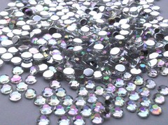 CraftbuddyUS 1000pcs 5mm AB Clear Flat Back Diamante Crystal Rhinestone Gems