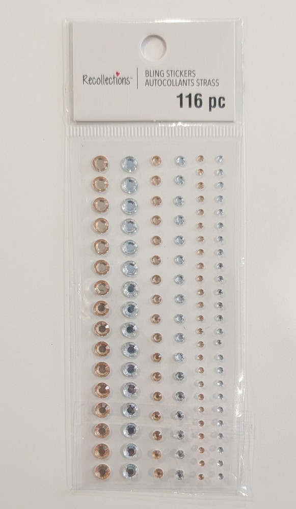 Silver & Rose Gold Rhinestones Bling Gems Scrapbooking Stickers Recollections