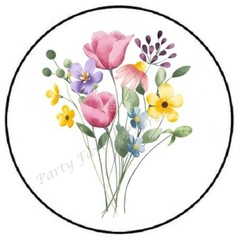 WILDFLOWERS ENVELOPE SEALS LABELS STICKERS PARTY FAVORS