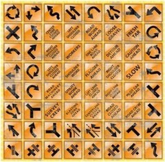 Road Signs Orange Signs 12×12 Sticker Sheet by Reminisce