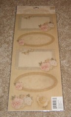 K&Company Embossed Stickers ~ English Floral Journal Tags