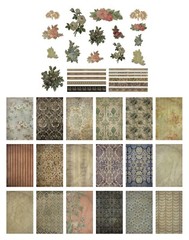 Tim Holtz Idea-ology WORN WALLPAPER SCRAPS – HALLOWEEN 44pcs TH94147