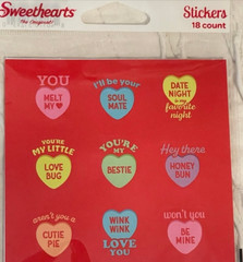 18 Sweethearts Spangler Stickers Conversation Heart Candy Valentine’s Day hearts