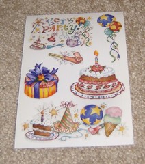 PSX Designs Sticker Sheet ~ Birthday Party. HTF