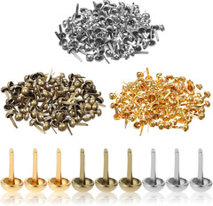 300Pcs Brads Paper Fasteners Mini Brads for Paper Crafts Brass Fasteners Multico