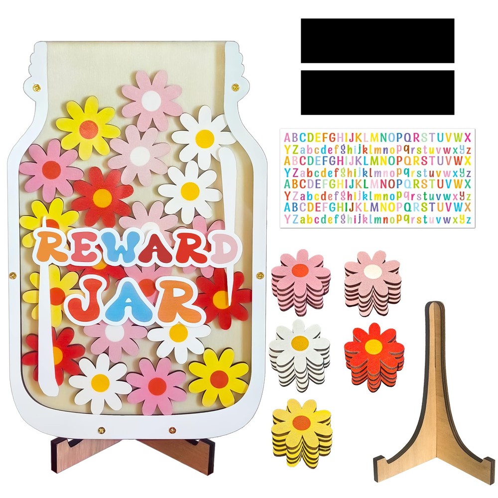 Magnetic Flower Reward Jar for Kids, Classroom & Chore Behavior Chart