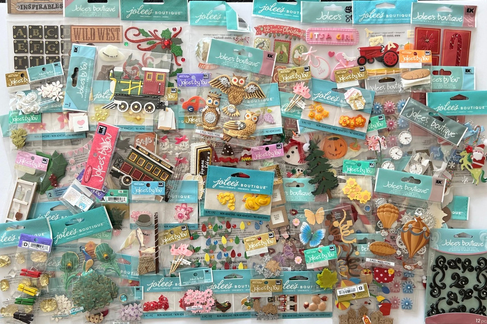 LOT #326 – 150 JOLEE’S 3D STICKERS & EMBELLISHMENTS – SOME RARE ONLY JOLEE’S