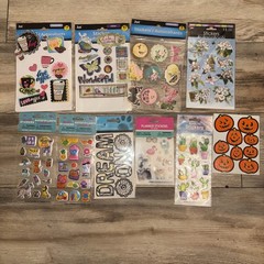 Scrapbooking Stickers Lot 40+ Sheets Embellishments Animal Travel Birthday Craft