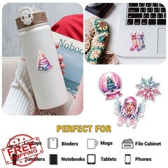 Vybonz 12 Pcs Pastel Christmas Stickers Pink 2 3 Inches