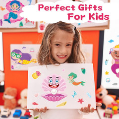 Mermaid Stickers 48 Sheets Make Your Own Face Stickers for Kids Toddlers Girls M