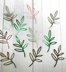 Die Cuts Olive Leaf Sprays 10 Pieces Leaf Branch Foil Mirror Specialty Basic Car