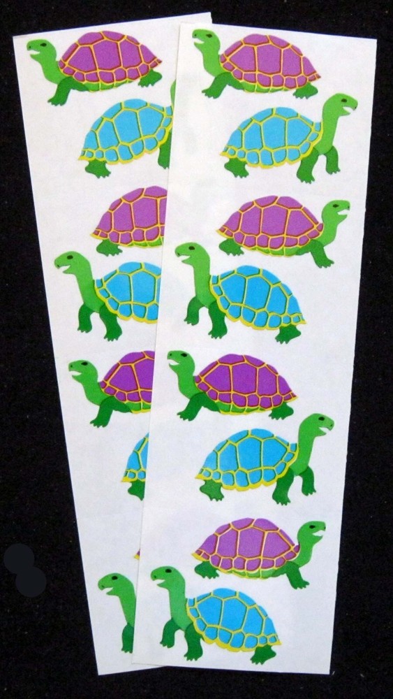 Mrs Grossman Two 2×6″ Sheets Vintage ‘Turtles’ Stickers (c-1990)