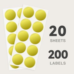 200 Pcs 2 Inch Embossing Stickers Gold Foil Seals Stickers for Book Invitation
