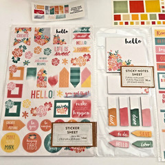 PLANNER KIT LOT Happy Summer Brights STICKERS PEN POUCH DIVIDERS STICKy NOTES