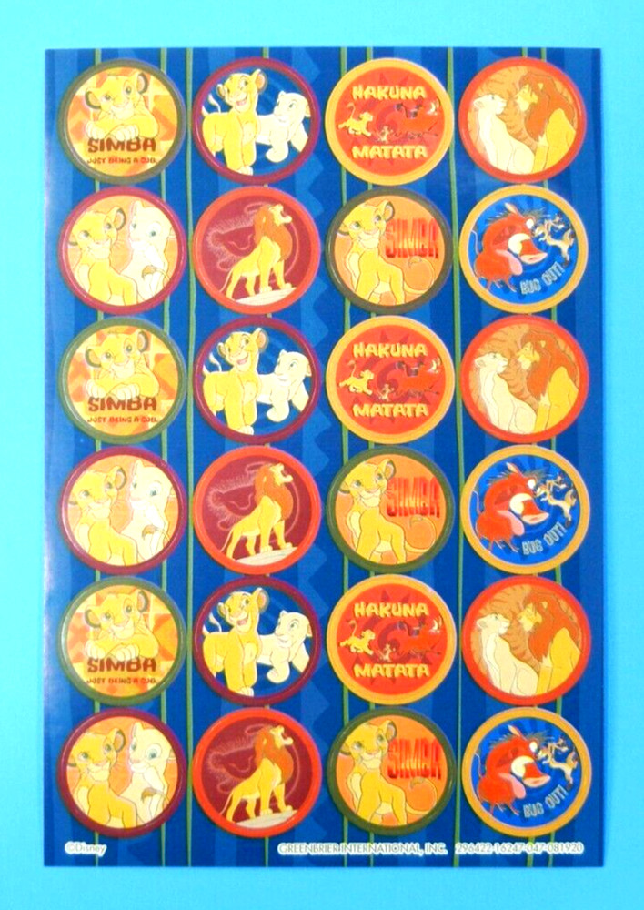 The Lion King Disney Sticker Sheet Dark Blue Background
